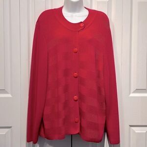 St. James Pink Wool Blend Button Up Cardigan Size 18‎